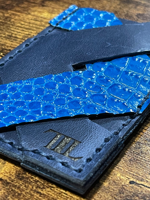 Handmade Crossover Leather Wallet | Double-Sided Card Holder with Free Engraving