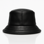 Handmade Leather Bucket Hat | Pebbled Leather Hat with Cotton Lining (Black)
