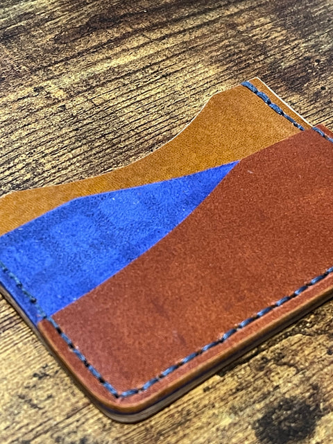 Handmade Minimalist Leather Wallet  - One Sided | Hand-Stitched Card Holder