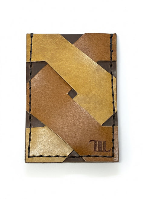 Handmade Crossover Leather Wallet | Double-Sided Card Holder with Free Engraving