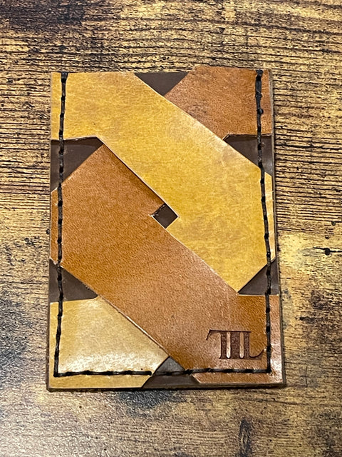 Handmade Crossover Leather Wallet | Double-Sided Card Holder with Free Engraving