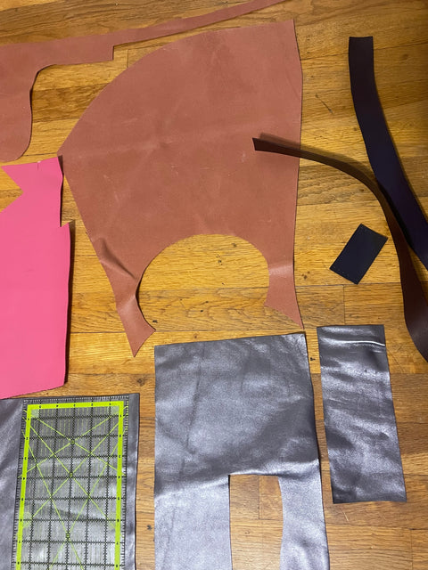 Pink/Purple Leather Scraps