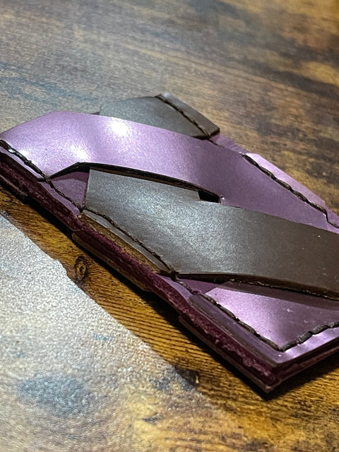 Handmade Crossover Leather Wallet | Double-Sided Card Holder with Free Engraving