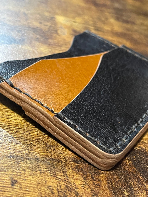 Handmade Minimalist Leather Wallet  - Double Sided | Hand-Stitched Card Holder