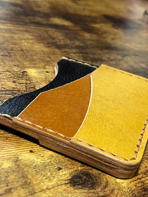 Handmade Minimalist Leather Wallet  - Double Sided | Hand-Stitched Card Holder
