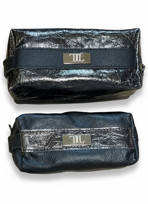 The Store It (Black) | Handmade Leather Dopp Kit | Premium Leather Travel Toiletry Bag