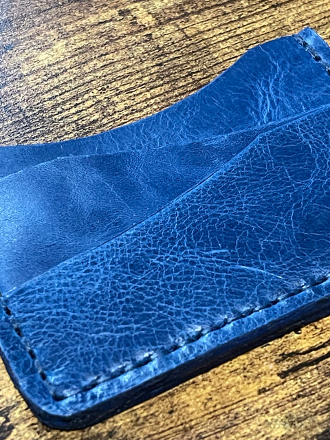 Handmade Minimalist Leather Wallet  - One Sided | Hand-Stitched Card Holder