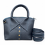 Handmade Black Pebbled Leather Bag – Cowhide Purse with Collar Detail, Rolled Top Handle and Crossbody Strap