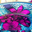 blue and magenta Floral-patterned lining with a zipper pocket