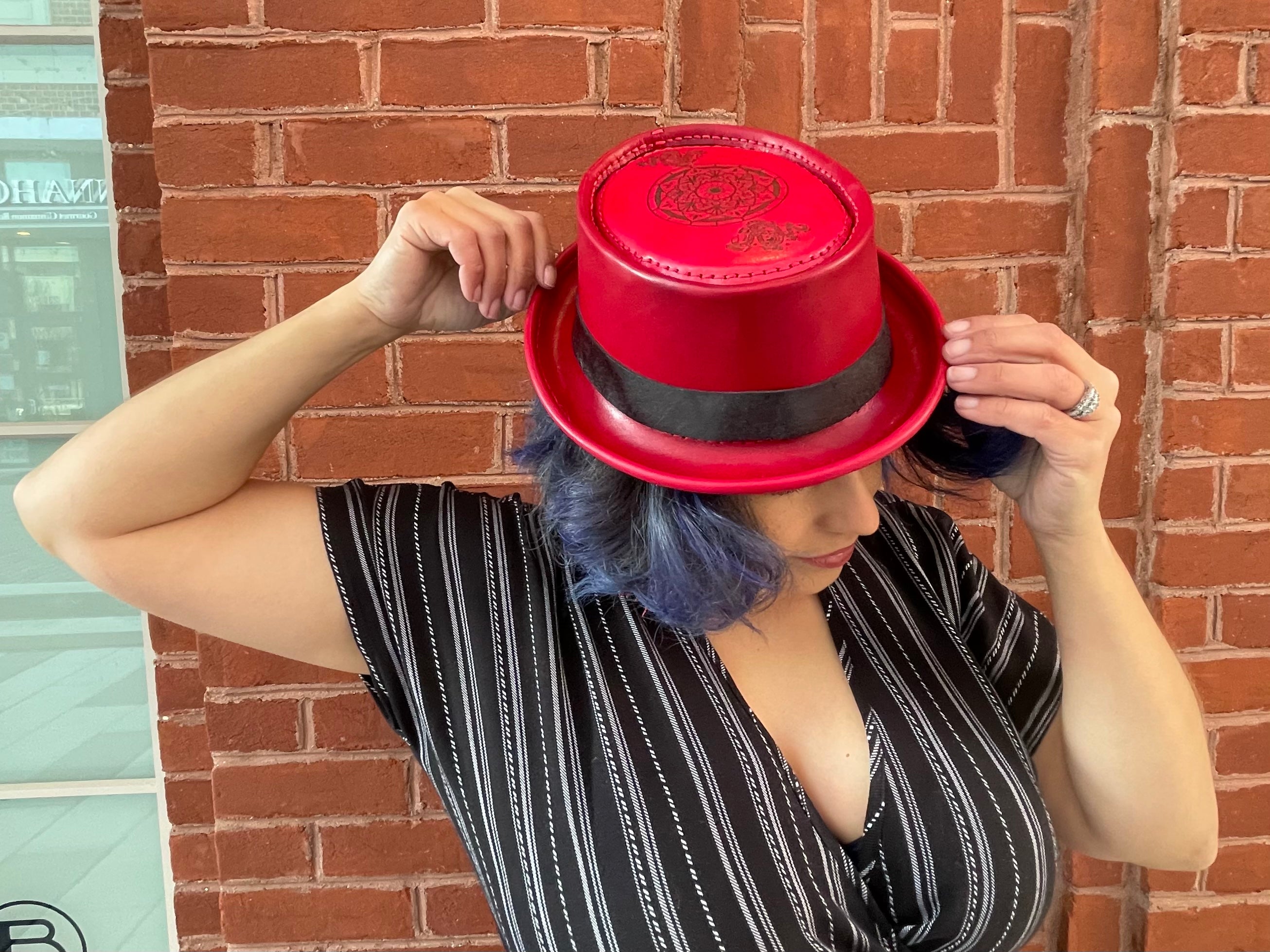 Red pork hot sale pie hat